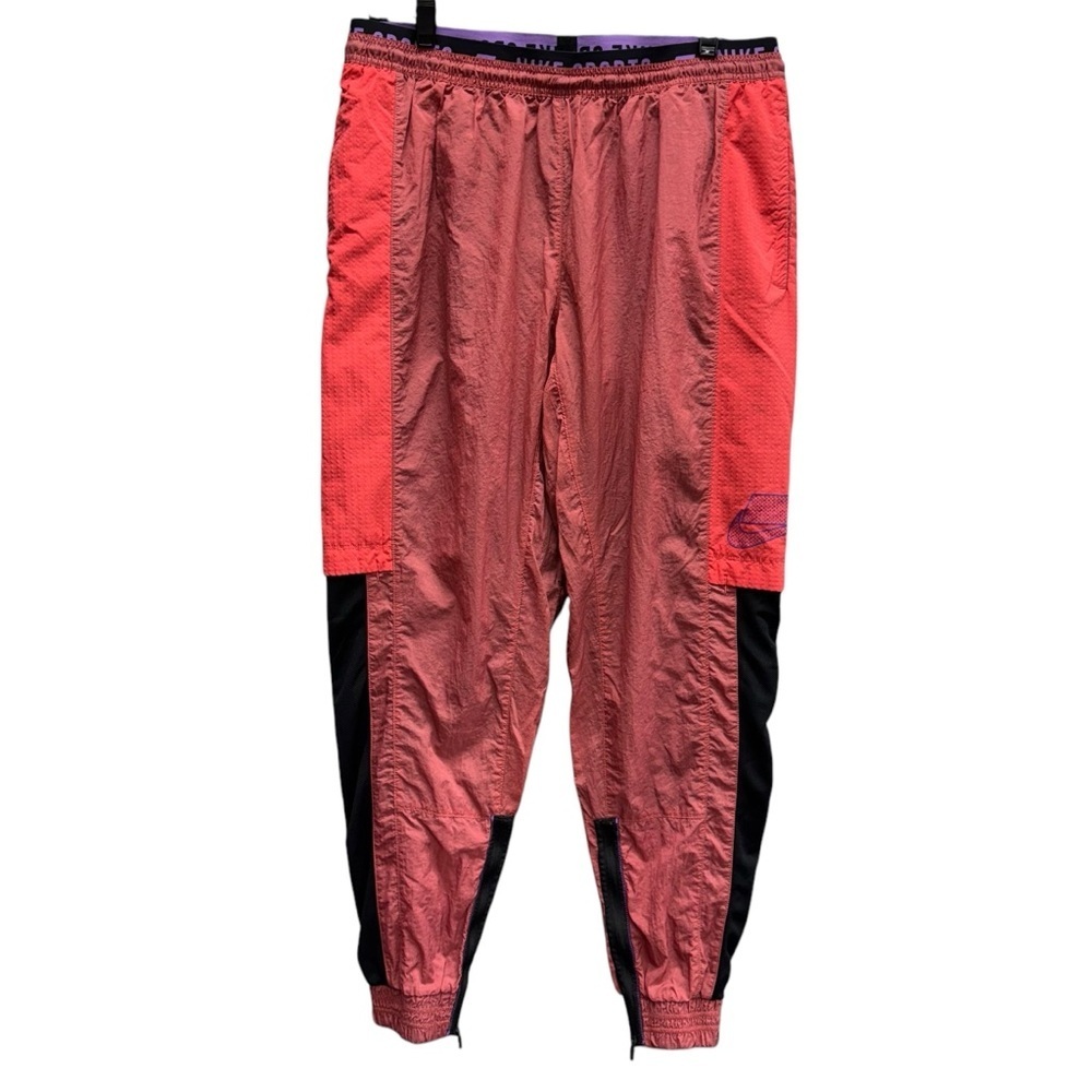 Nike Sport Track Pants Joggers Men’s L Pink Black Lined Dri Fit Training
